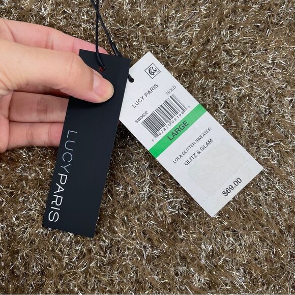 ~LucyParis Metallic Thread Sweater NWT L - Picture 7 of 9